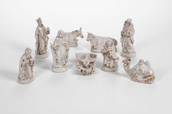 Presepe composto da nove figurine XX secolo