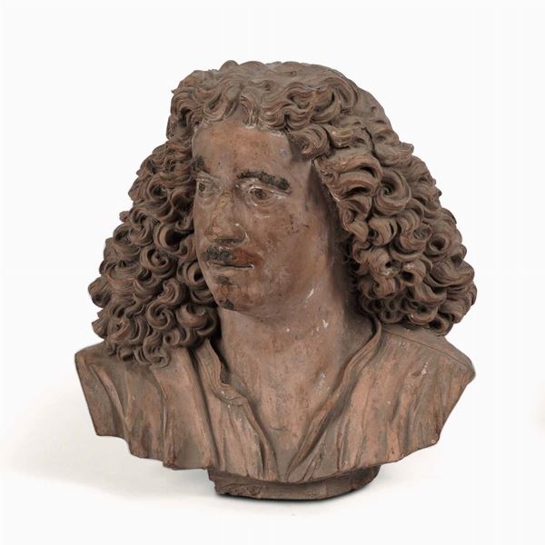 Busto di gentiluomo. Plasticatore italiano del XVII-XVIII secolo 
