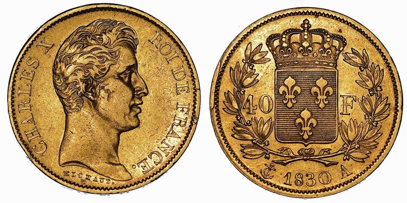 FRANCIA. CHARLES X, 1824-1830. 40 Francs 1830. Paris.  - Asta Numismatica - Cambi Casa d'Aste