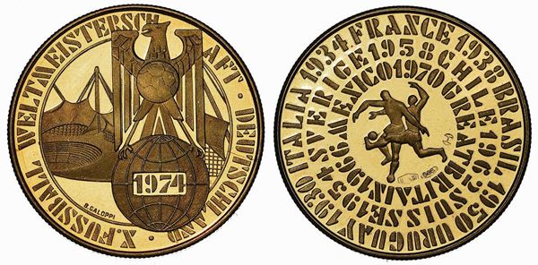 GERMANIA. REPUBLIC. Medaglia commemorativa per i mondiali di calcio del 1974.