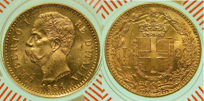 REGNO D'ITALIA. UMBERTO I DI SAVOIA, 1878-1900. 20 Lire 1881.  - Auction Numismatics - Cambi Casa d'Aste