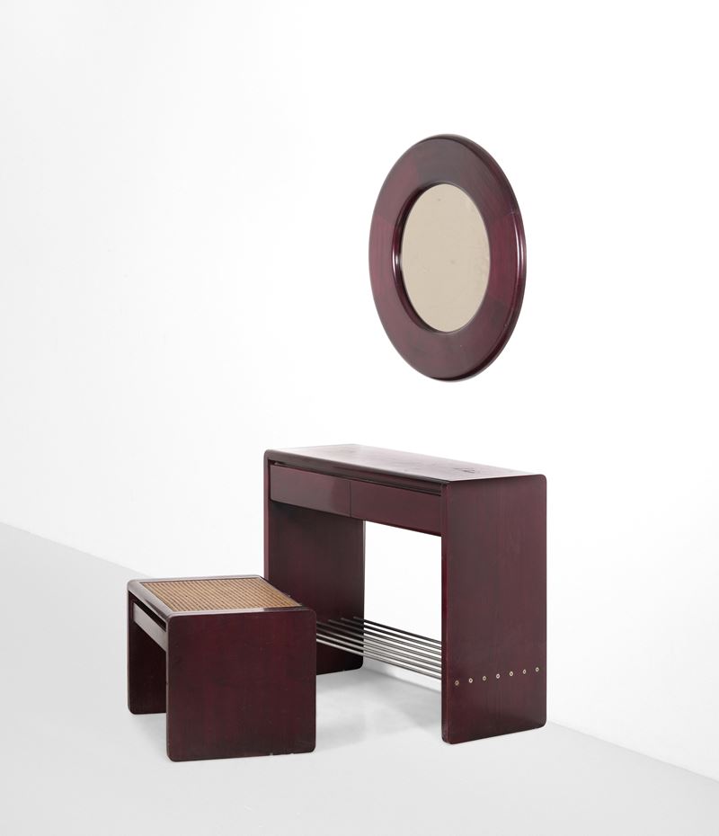 Toilette, specchio e pouf  - Auction Design Lab - Cambi Casa d'Aste
