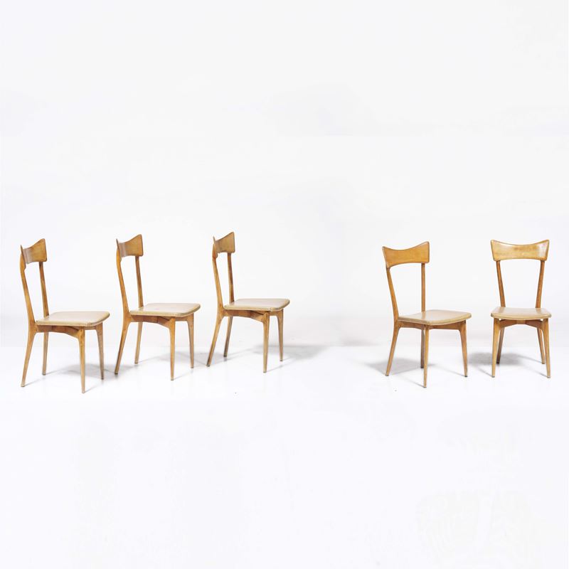 Ico Parisi : Cinque sedie  - Auction Design Lab - Cambi Casa d'Aste