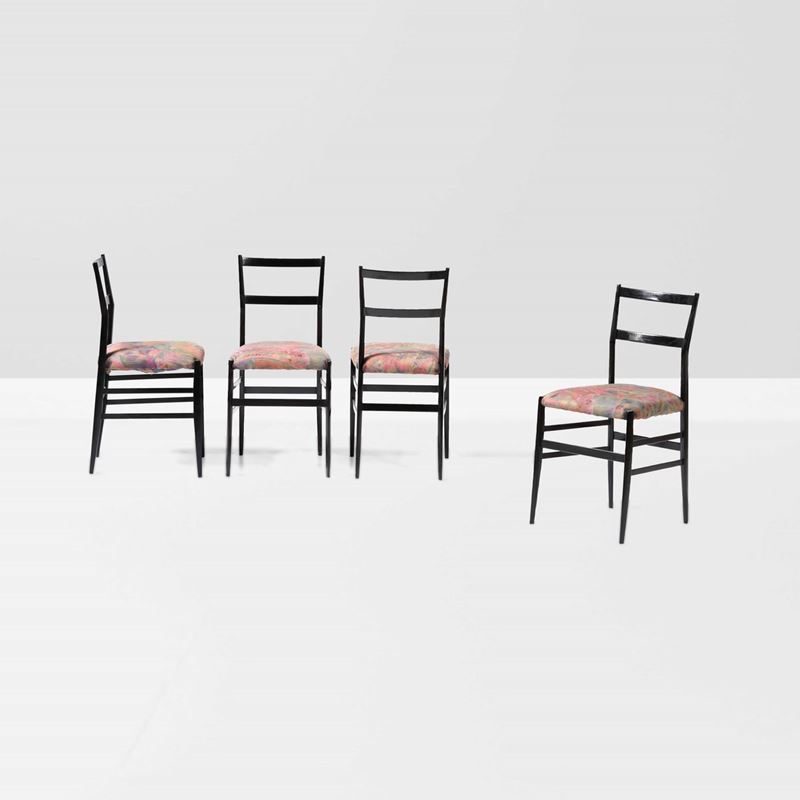 Gio Ponti : Quattro sedie mod. Superleggera  - Asta Design - Cambi Casa d'Aste