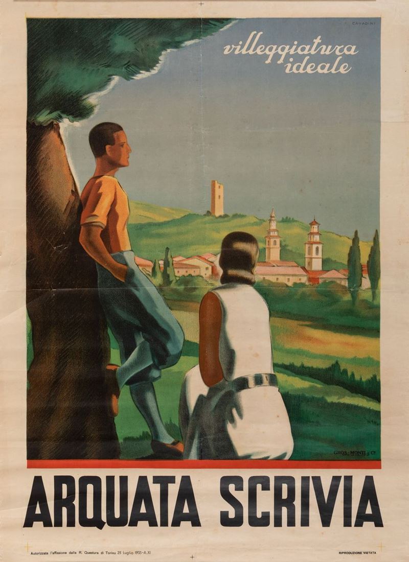 Alfredo Cavadini : Villeggiatura Arquata Scrivia  - Auction POP Culture and Vintage Posters - Cambi Casa d'Aste