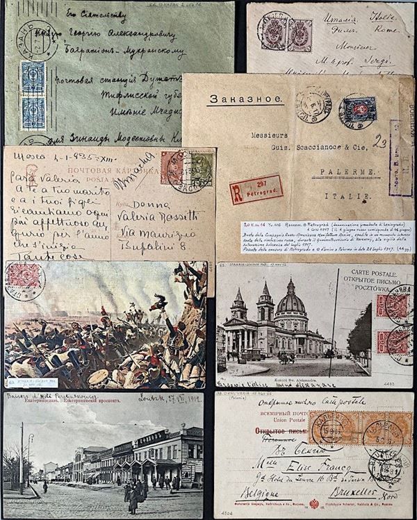 1898/1935, Russia, 8 buste e 22 cartoline del periodo.