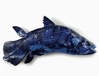 Monumentale Pesce da Parete “blå Fisk”danimarca, Manifattura Royal Copenaghen, Ultimo Quarto del ...