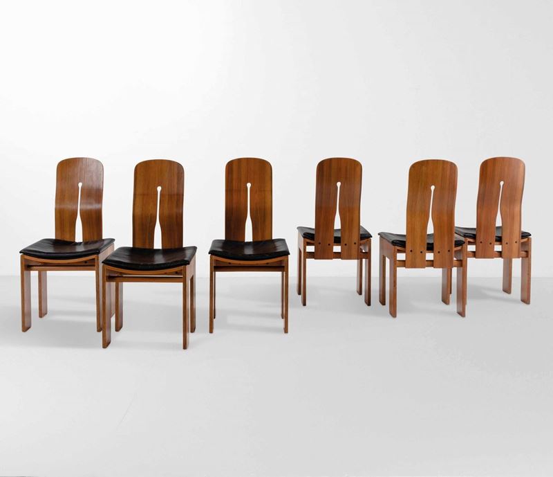 Carlo Scarpa : Sei sedie mod. nr. 1934-765  - Auction Design 200 - Cambi Casa d'Aste