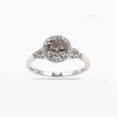 Anello con Diamante Centrale Taglio Brillante di Ct 1.01