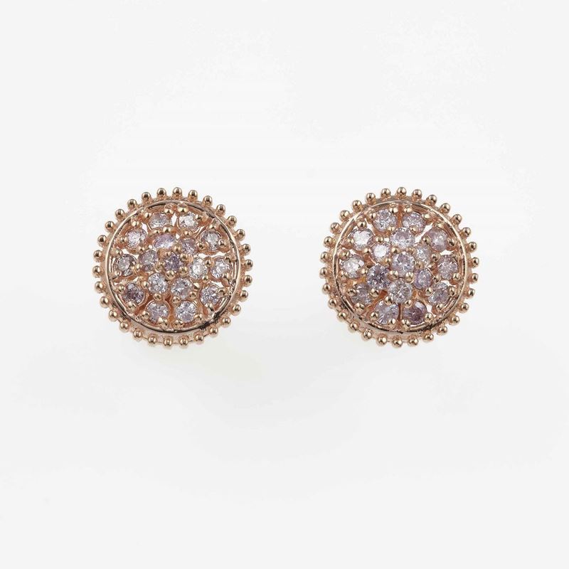 Pair of diamond earrings  - Auction Jewels | Cambi Time - Cambi Casa d'Aste