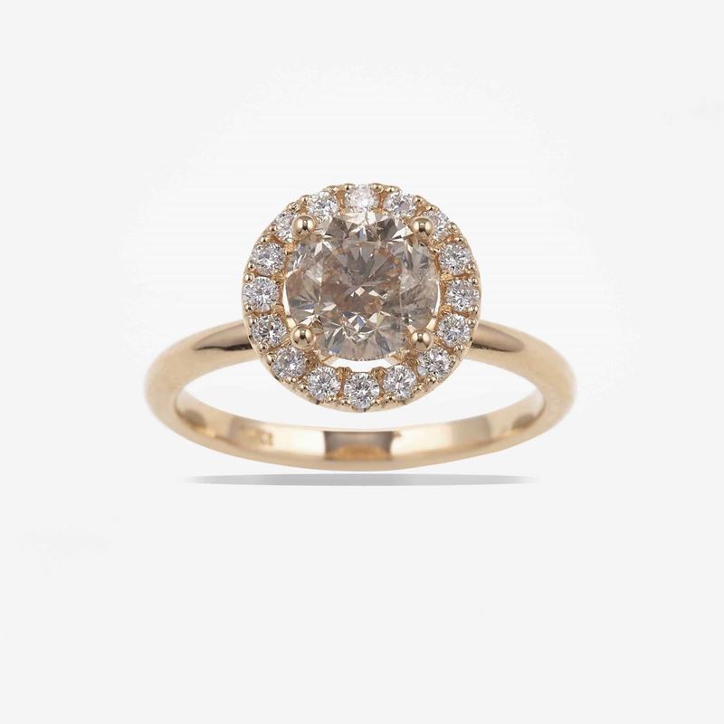 Anello con diamante centrale taglio brillante di ct 1.50  - Asta Gioielli | Cambi Time - Cambi Casa d'Aste