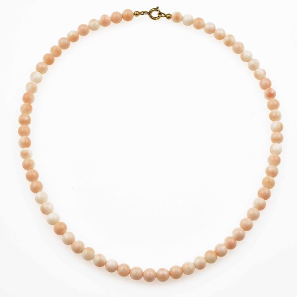 Pink coral earrings and necklace