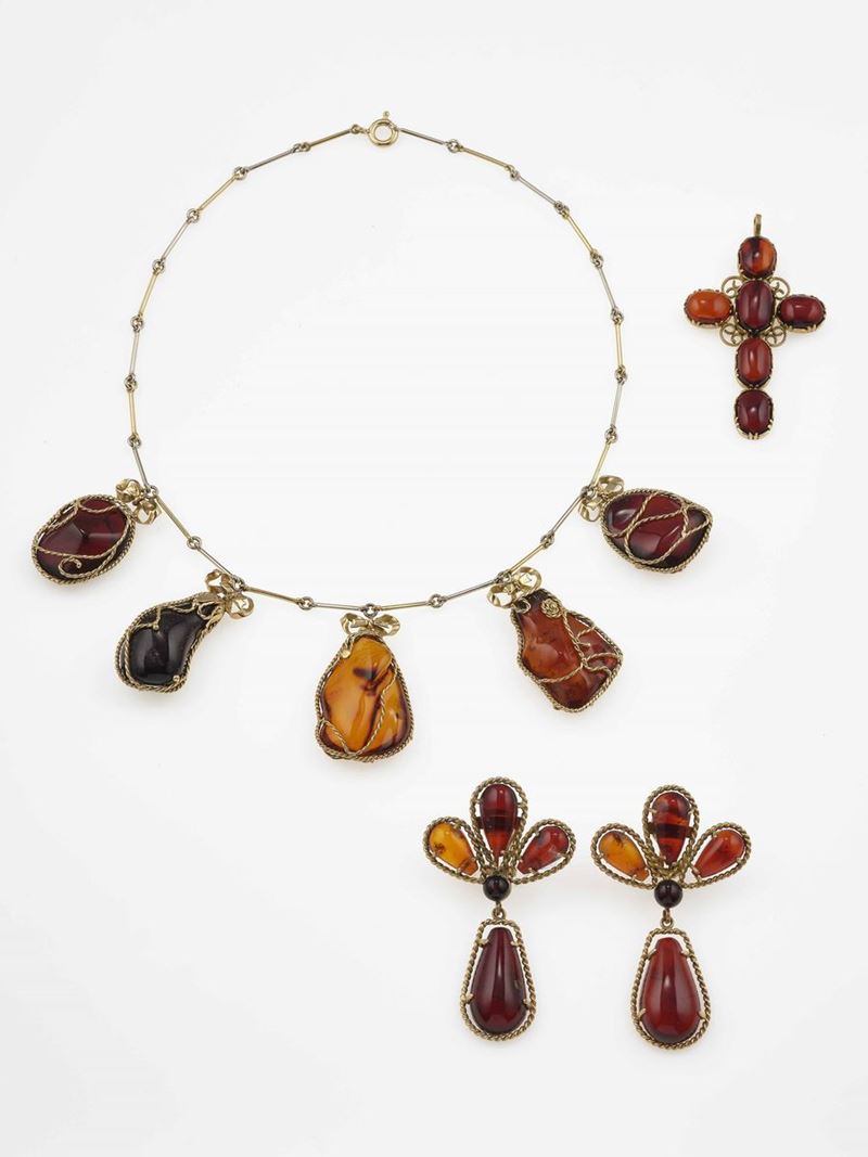 Amber and gold parure  - Auction Jewels | Cambi Time - Cambi Casa d'Aste