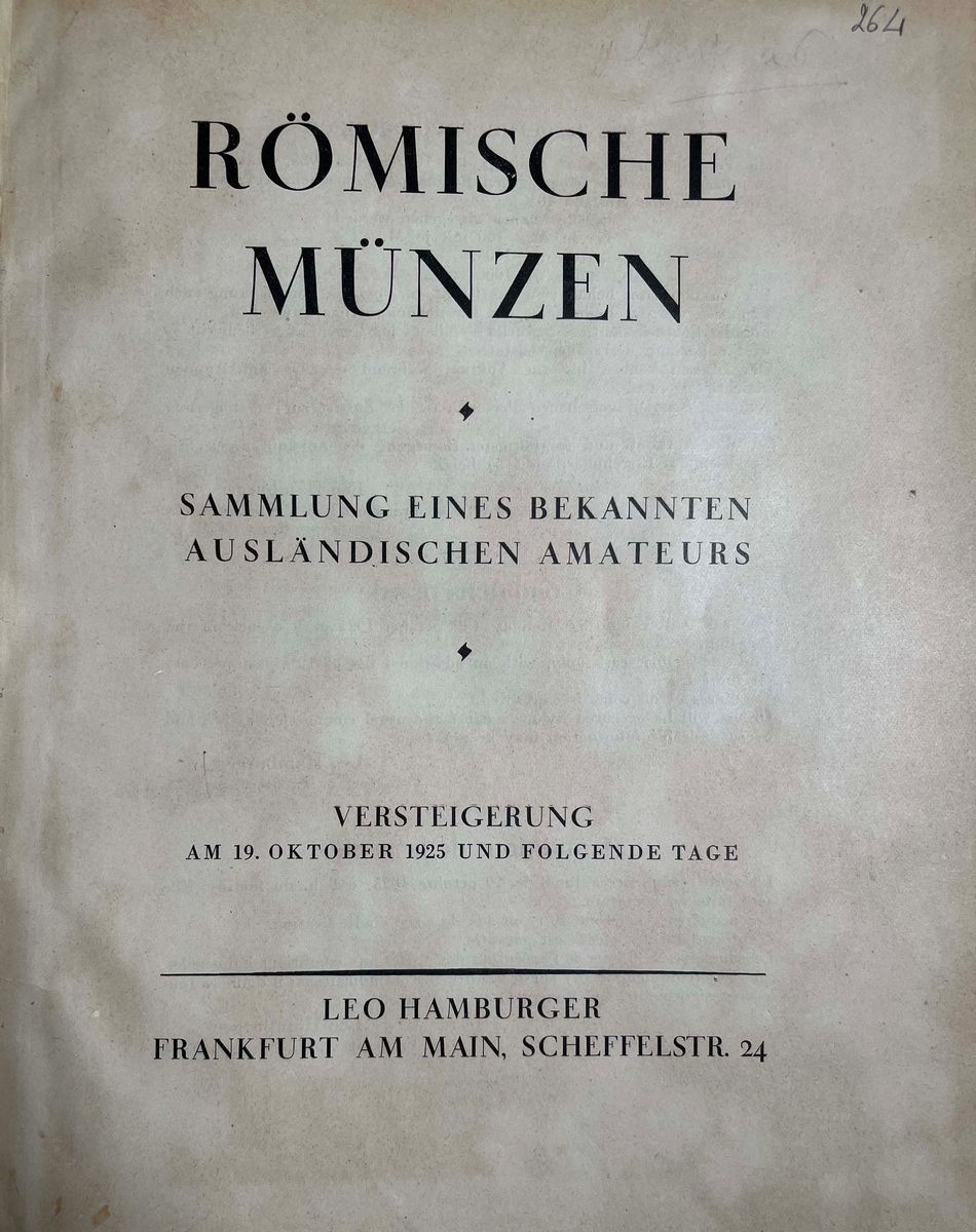 Hamburger L. (niklovitz Coll.). Römische Münzen. Sammlung Eines Bekannten Ausländischen Amateurs....
