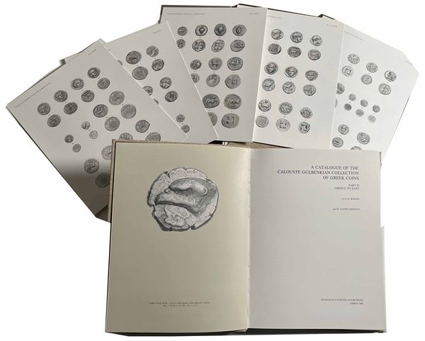 JENKINS G.K., CASTRO HIPÓLITO M. Catalogue of the Calouste Gulbenkian Collection of Greek Coins. Parte II, Greece to East. Due volumi testo e tavole separati.