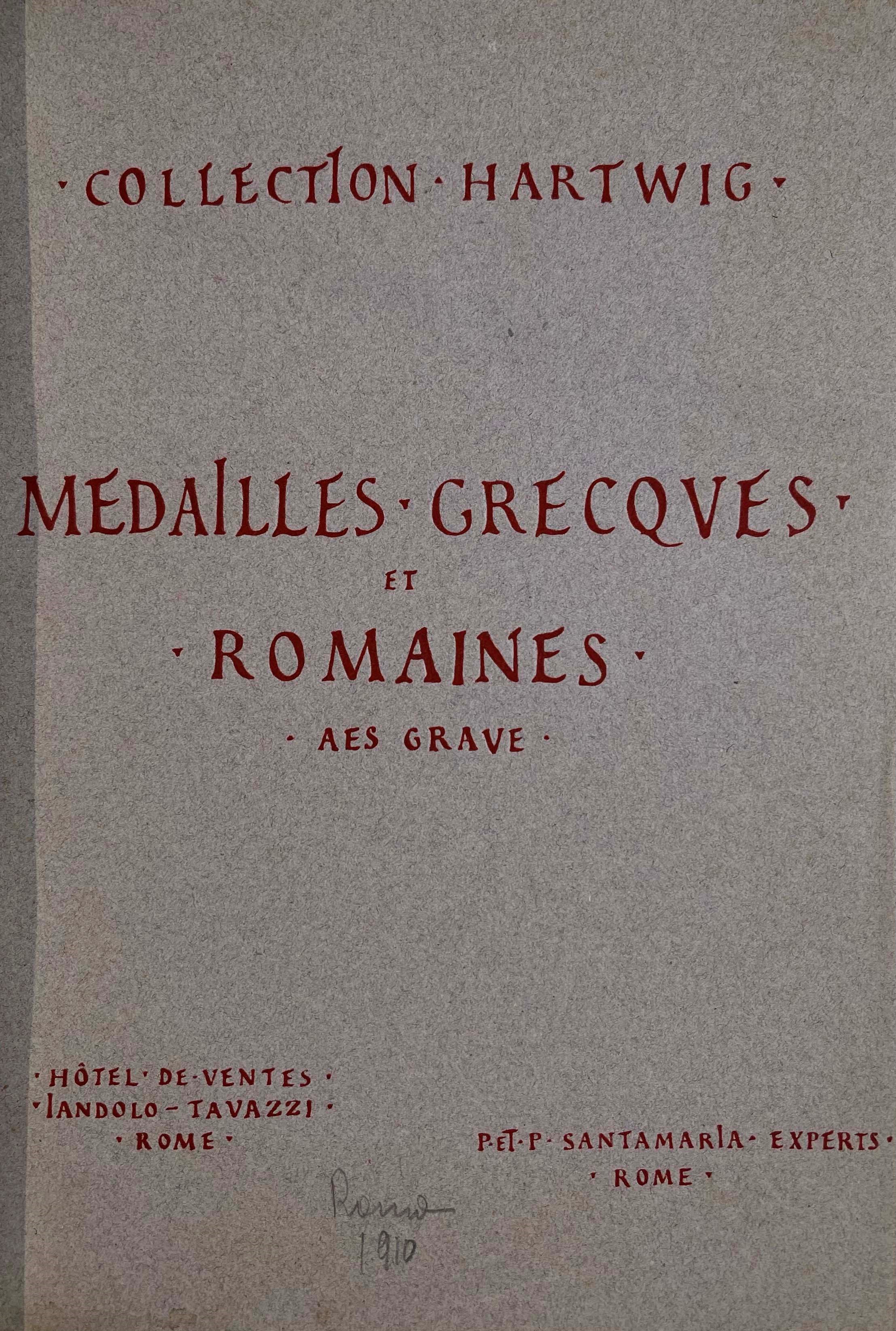 Santamaria P.& P. - Jandolo Et Tavazzi Collection Paul Hartwig. Medailles Grecques Et Romaines, A...
