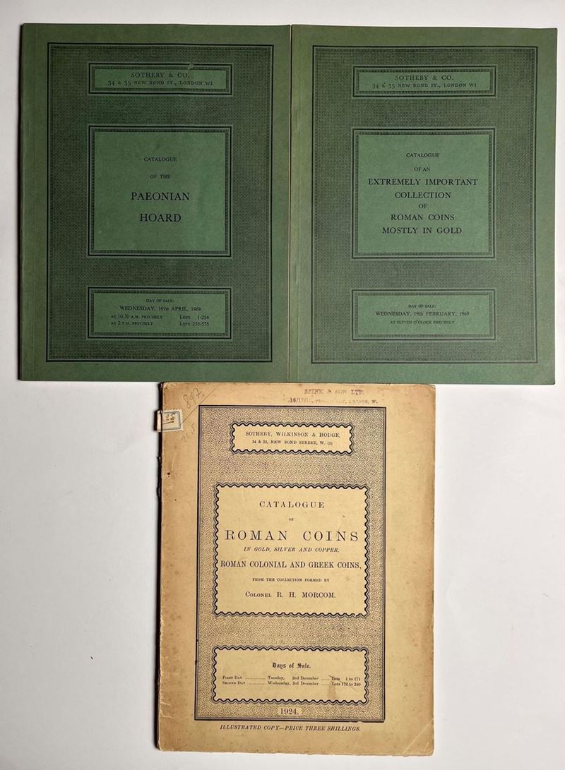 SOTHEBY, WILKINSON & HODGE. Lotto di tre cataloghi.  - Auction Numismatics - Cambi Casa d'Aste