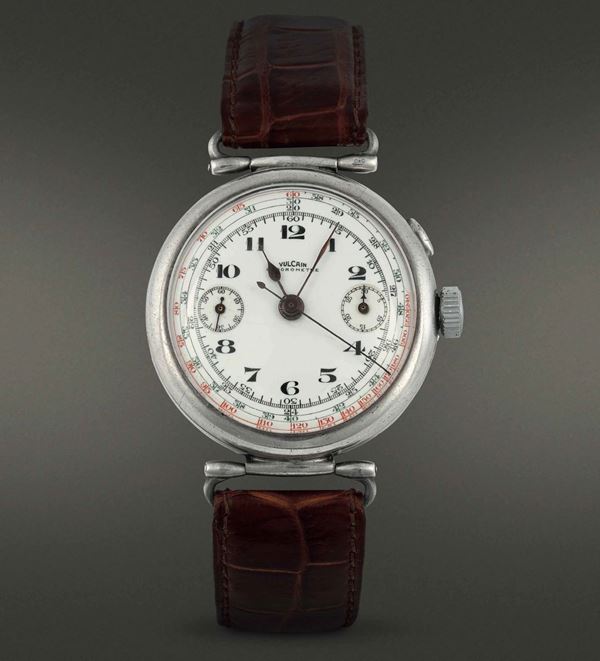 VULCAIN - Chronometre, Cronografo classico monopulsante a due contatori, meccanico a carica manuale.