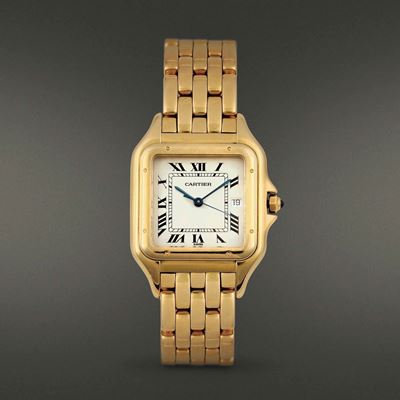 Cartier - Panthere Orologio Classico Solo Tempo con Datario a Ore Tre al Quarzo.