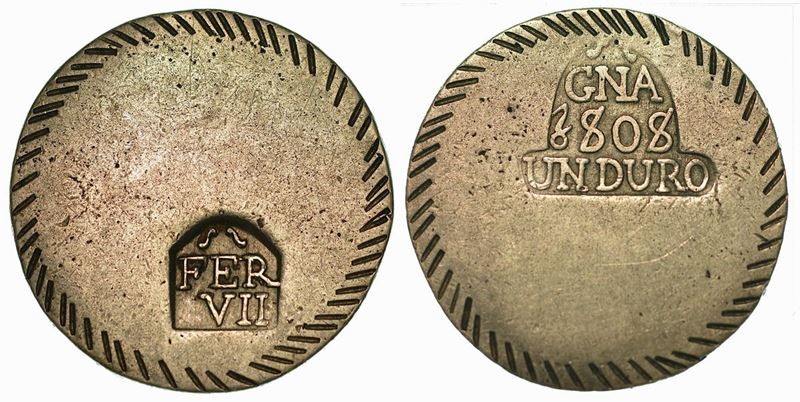 SPAGNA. FERNANDO VII, 1808-1833. Duro 1808. Girona.  - Auction Numismatics - Cambi Casa d'Aste