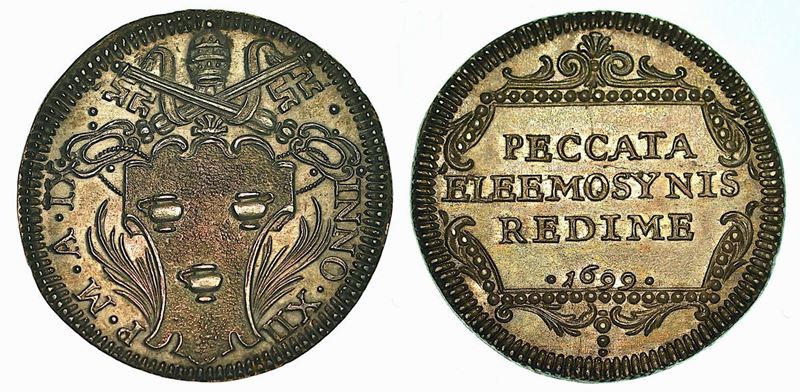 STATO PONTIFICIO. INNOCENZO XII, 1691-1700. Giulio 1699/A. IX.  - Auction Numismatics - Cambi Casa d'Aste