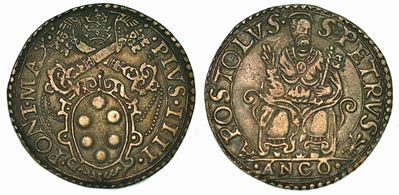 Stato Pontificio. Pio Vi, 1559-1565. Testone. Ancona.