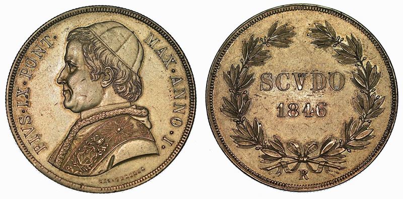 STATO PONTIFICIO. PIO IX, 1846-1878. Scudo 1846/A. I. Roma.  - Auction Numismatics - Cambi Casa d'Aste