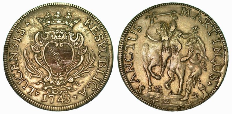 LUCCA. REPUBBLICA, 1369-1799. Scudo 1743.  - Auction Numismatics - Cambi Casa d'Aste