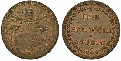 Stato Pontificio. Pio Vi, 1775-1799. 2 Baiocchi A. XV. Gubbio.