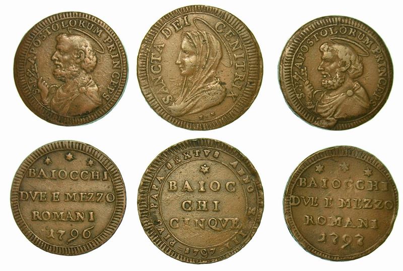 STATO PONTIFICIO. Lotto di tre monete.  - Auction Numismatics - Cambi Casa d'Aste
