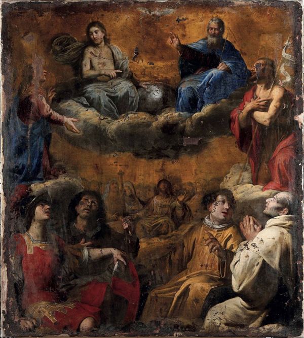 Giovanni Battista Carlone - La Trinità e altri santi