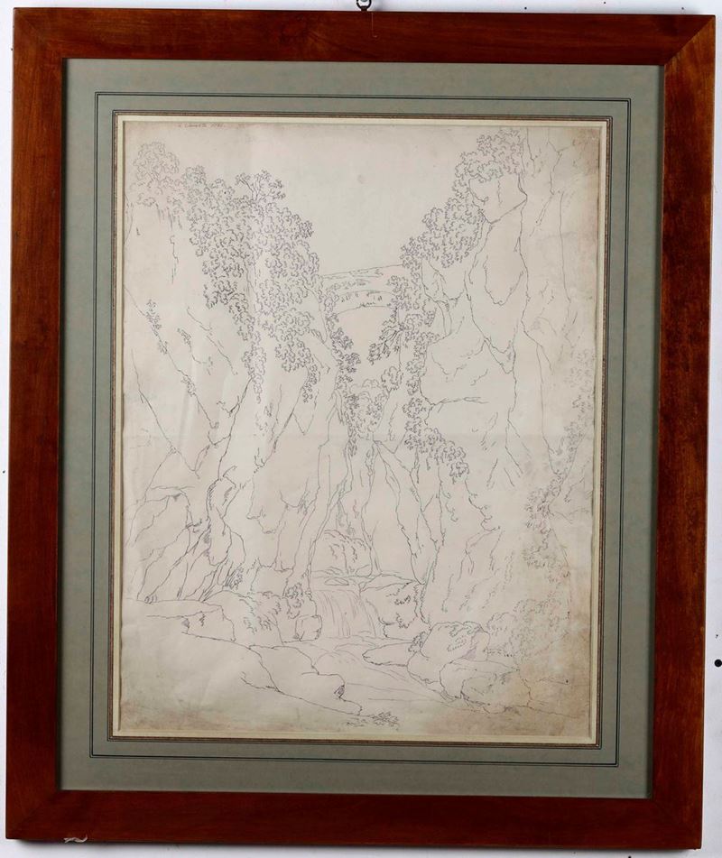 Jakob Philipp Hackert : Gola a Sorrento, 1782  - china su carta - Auction Old Masters | Cambi Time - Cambi Casa d'Aste