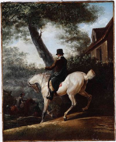 Pittore del XIX Secolo Nobiluomo a Cavallo