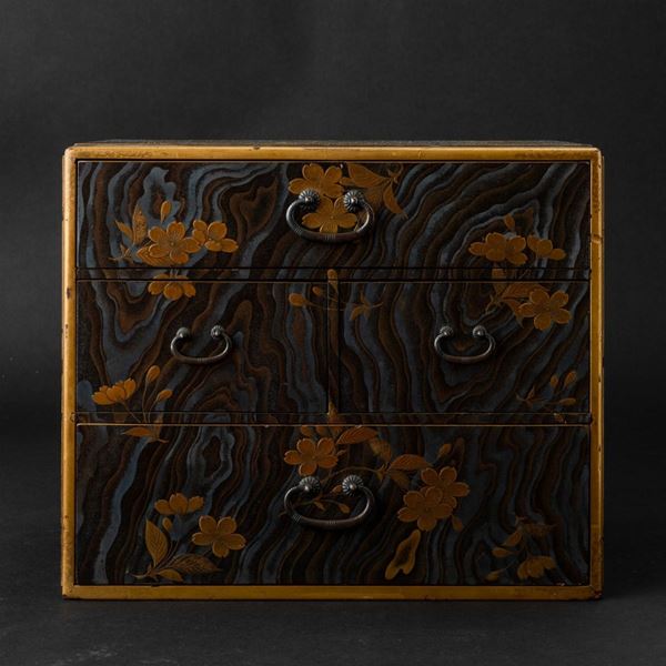 A lacquered wood cabinet, Japan, Meiji period