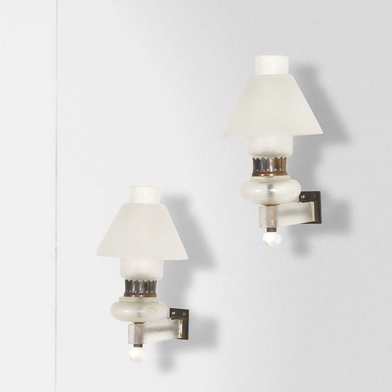 Seguso : Coppia di lampade a parete  - Asta Design Lab - Cambi Casa d'Aste