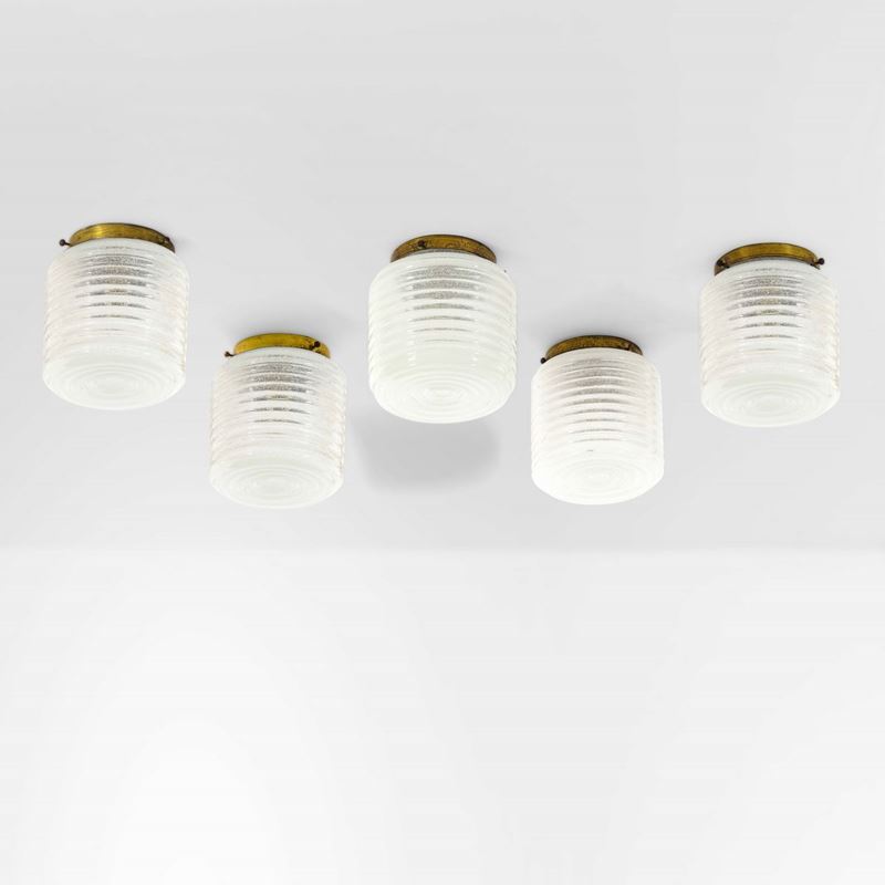 Seguso : Cinque lampade a plafone  - Asta Design - Cambi Casa d'Aste