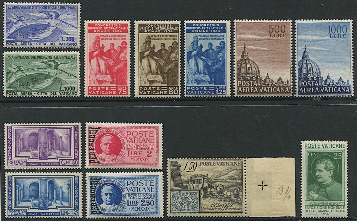 1929/1970, Vaticano, Insieme di Serie Nuove, Anche Importanti, del Periodo.