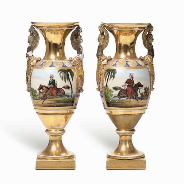 Coppia di vasi Parigi, primo terzo del XIX secolo