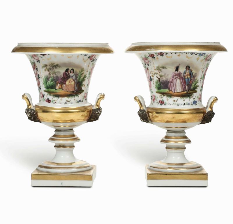 Coppia di vasi “Medici”, XIX secolo<BR>  - Asta Dimore Italiane - Cambi Casa d'Aste
