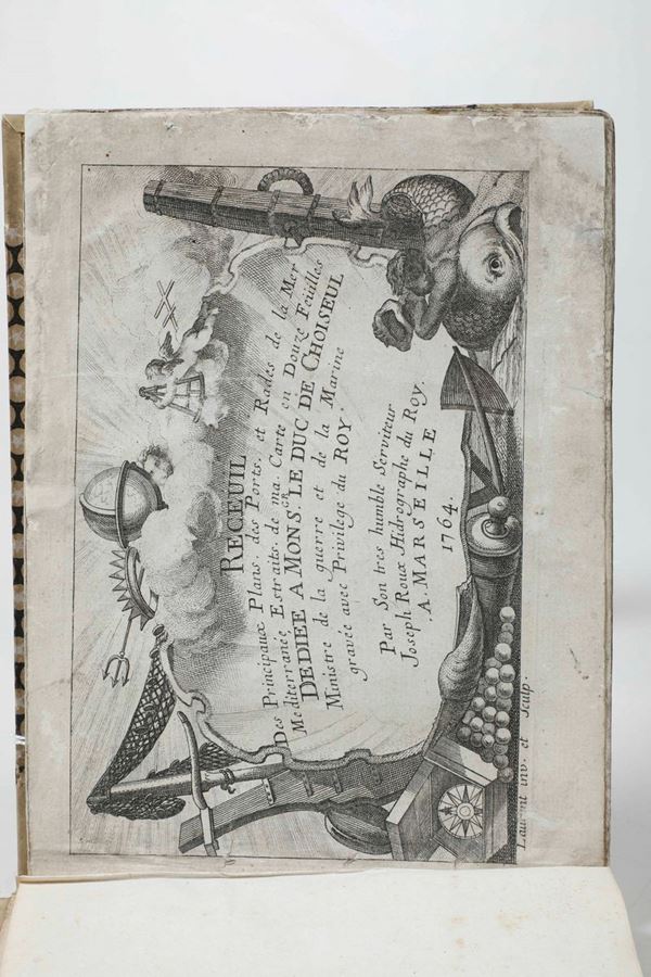 Roux, Joseph - Recueil des principaux plans des ports et Rades de la Mer Mediterranee, Estraits de ma. Carte en Douze Feuilles. Marsiglia, Roux, 1764