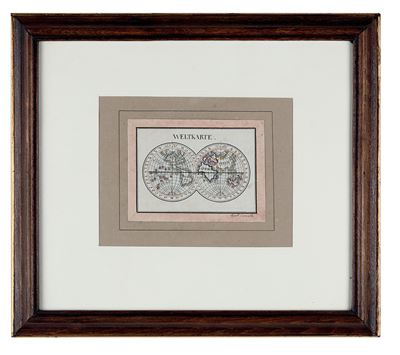Jacob Cornello, Mappa del mondo, disegno a inchiostro, XX secolo