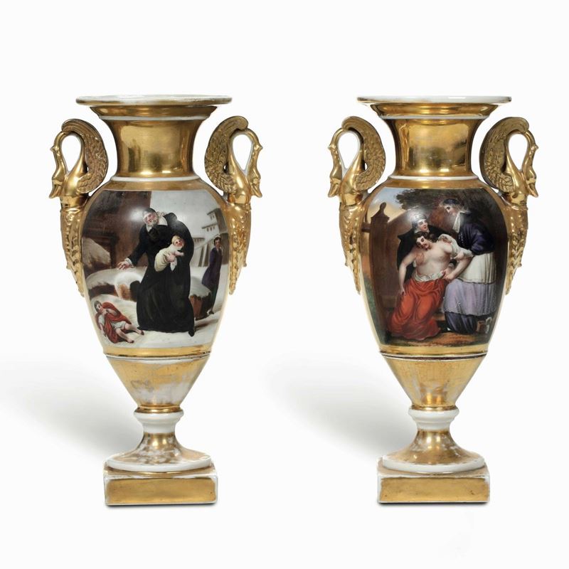 Coppia di vasi<BR>Parigi, verso la metà del XIX secolo  - Asta Dimore Italiane - Cambi Casa d'Aste