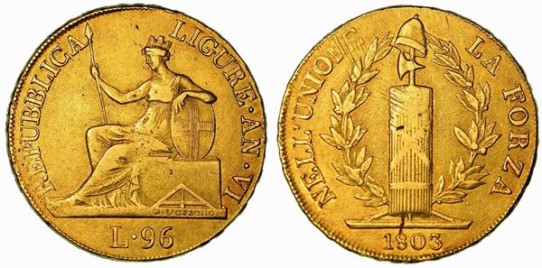 GENOVA. REPUBBLICA LIGURE, 1798-1805. Da 96 Lire 1803/VI.