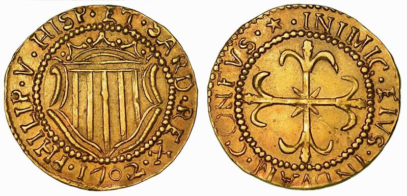 CAGLIARI. FILIPPO V DI SPAGNA, 1700-1719. Scudo 1702.  - Auction Numismatics - Cambi Casa d'Aste