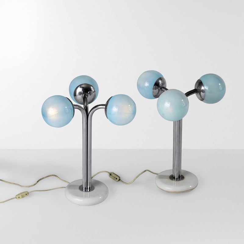 Superstudio : Due lampade da tavolo mod. Polaris  - Auction Design 200 - Cambi Casa d'Aste