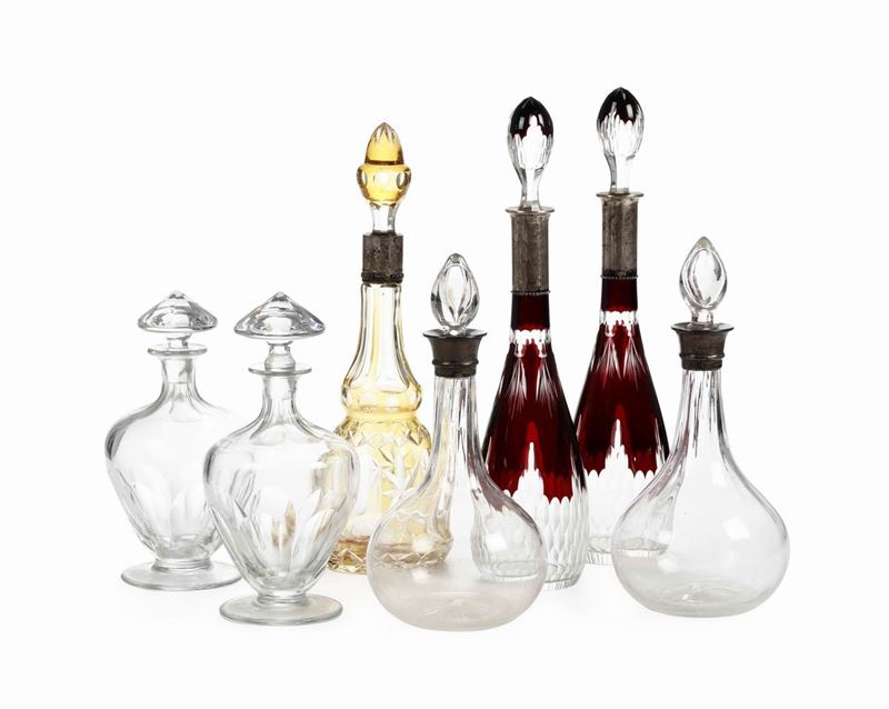 Sette bottiglie in cristallo  - Auction Antique September | Cambi Time - Cambi Casa d'Aste