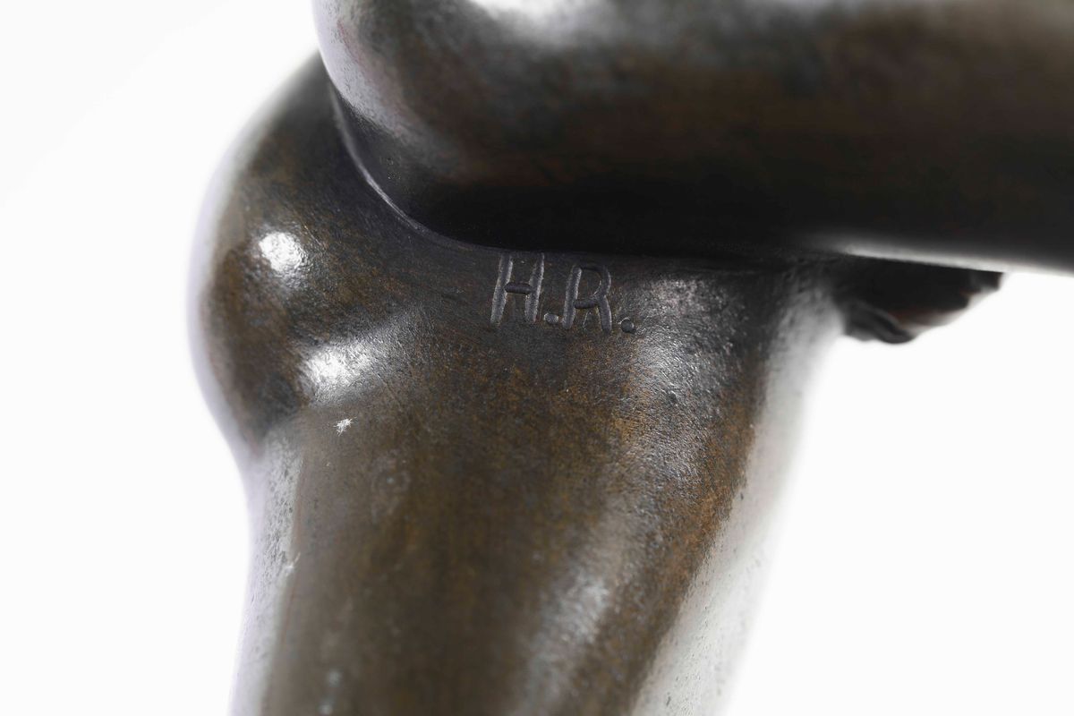 Gladiatore Borghese. Scultura in Bronzo, Siglato Hr