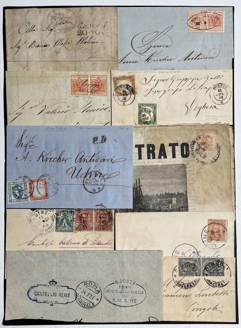 1860/1880, Antichi Stati, Regno d’Italia, 35 lettere e qualche frontespizio.  - Asta Filatelia e Storia Postale - Cambi Casa d'Aste