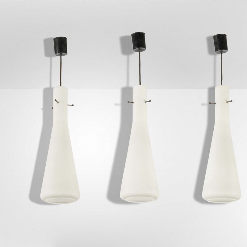 Tre lampade a sospensione  - Auction 20th century furniture - Cambi Casa d'Aste