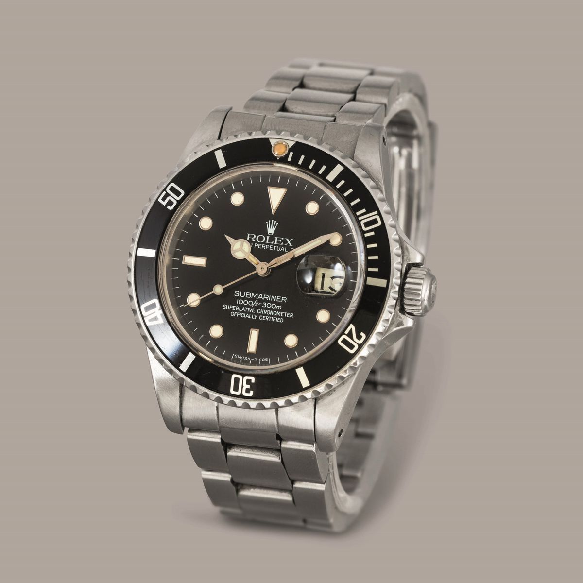 Rolex - Submariner 16800 con Cassa in Acciaio con Ghiera Girevole, Quadrante Nero al Trizio con B...